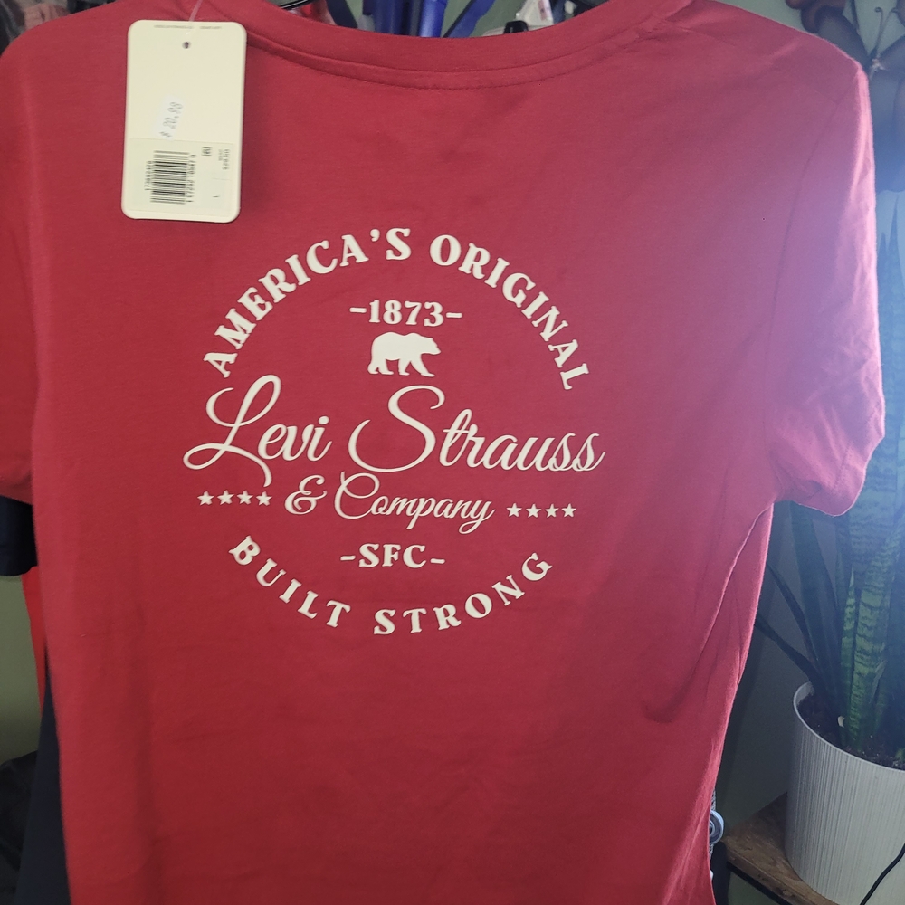 Young Men Levi Strauss Red Graphic T-Shirt
